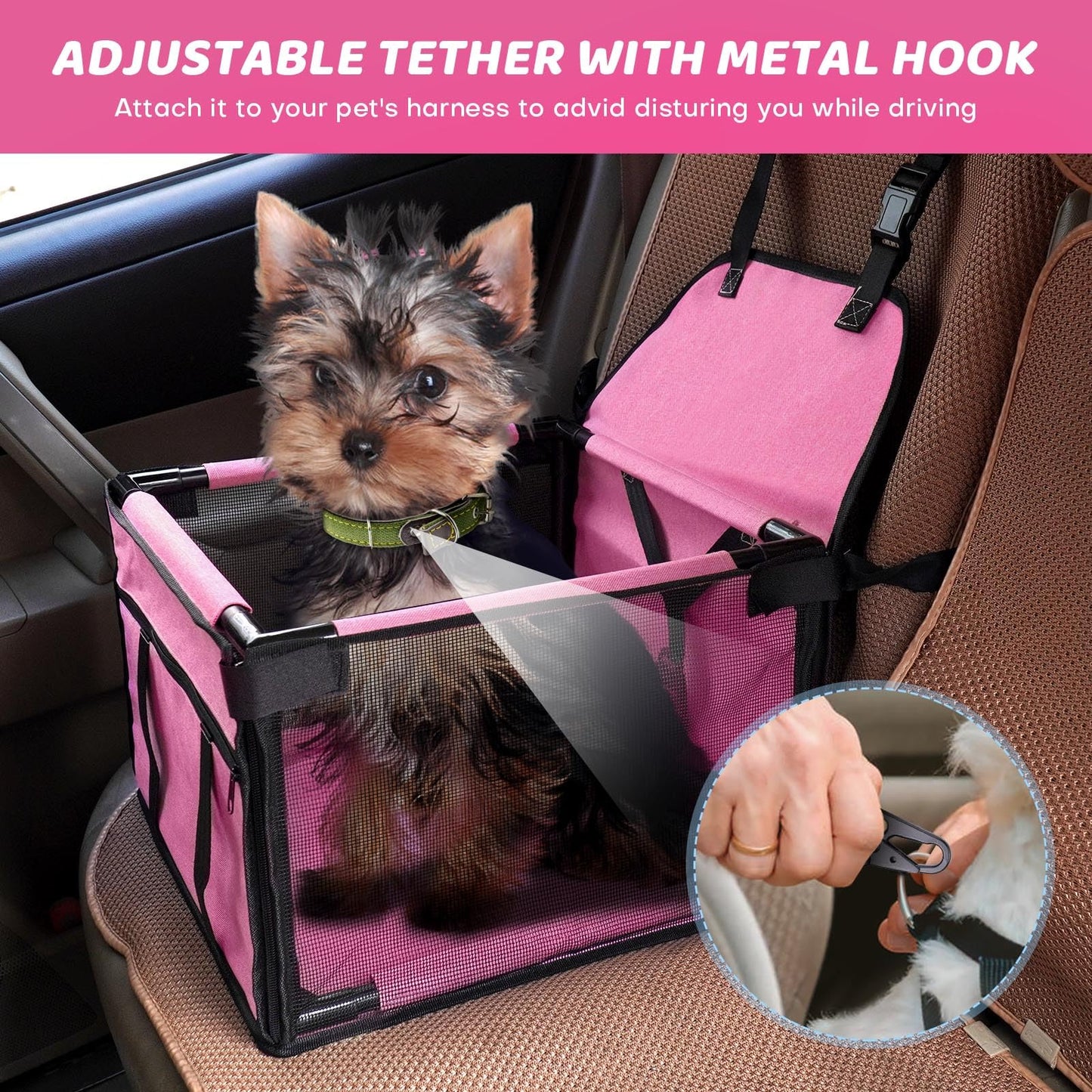 GENORTH Puppy Car Seat for Pets up to 11 lbs